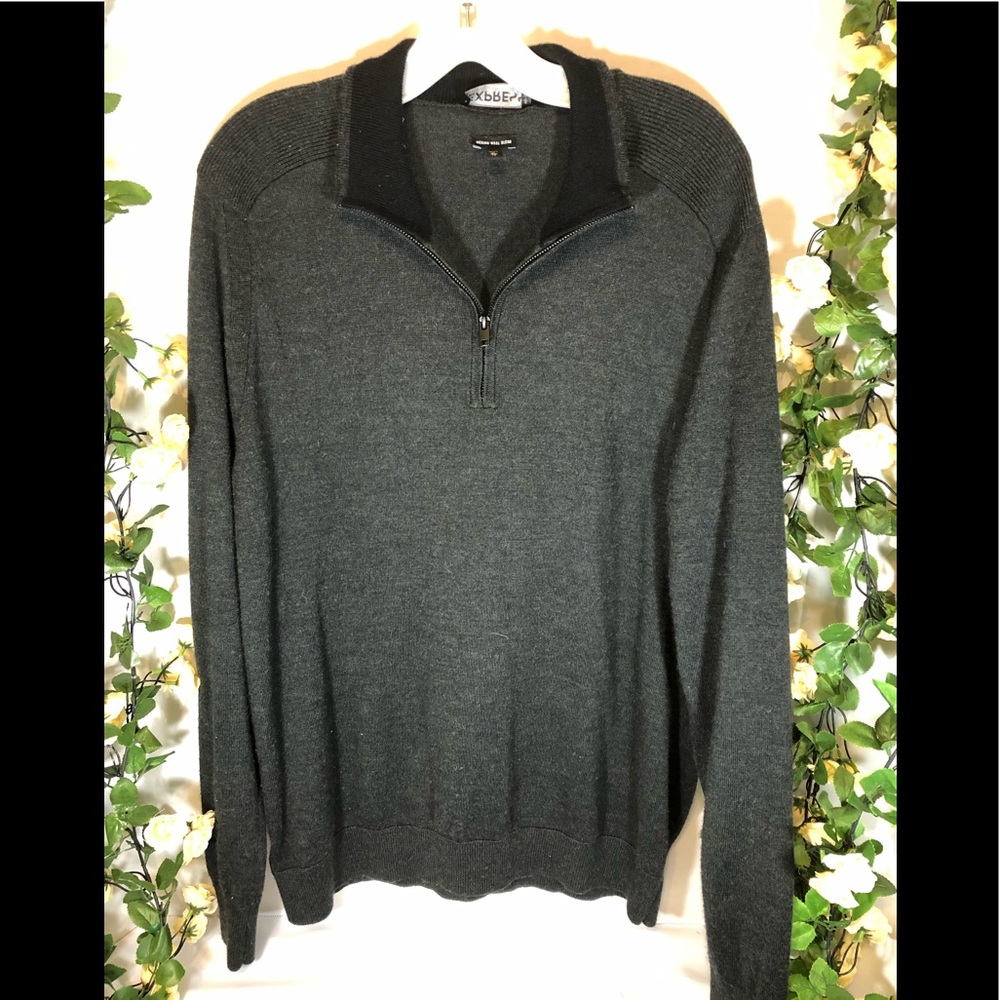 Express men’s lg sleeve sweater, Merino wool blend